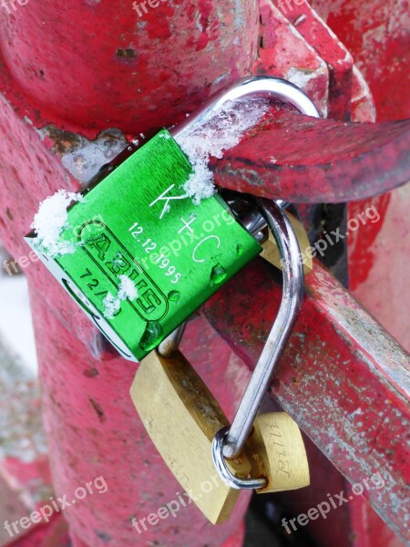 Padlocks Sweethearts Bridge Safety Close