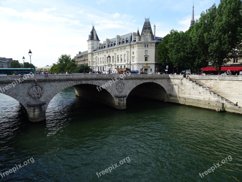 Paris Seine River Bridge Water