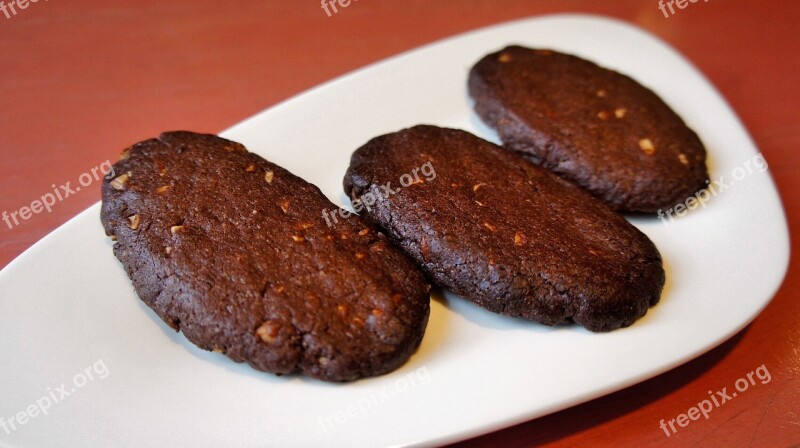 Cookies Confectionery Chocolate Cookies Plate Chocolate