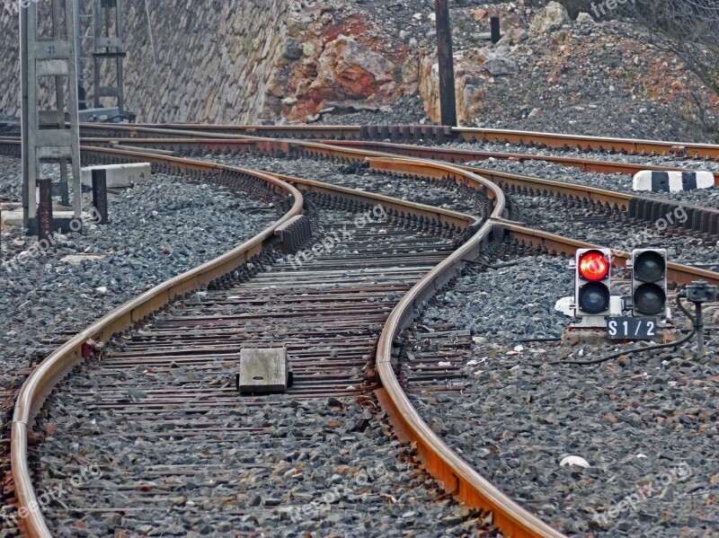 Train Splice Traffic Light Pathways Free Photos