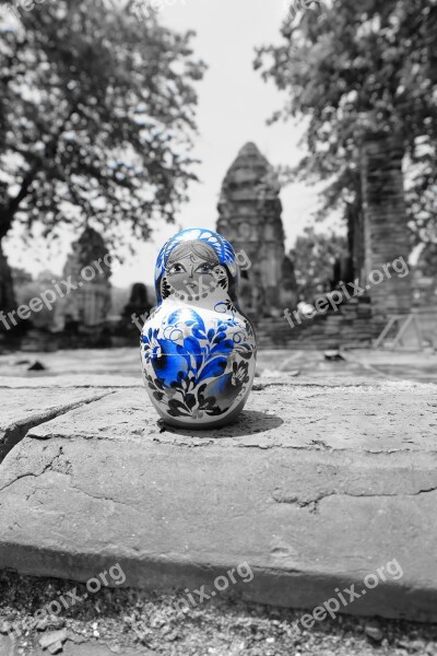 Matryoshka Thailand The Ancient Capital Dacheng Black And White