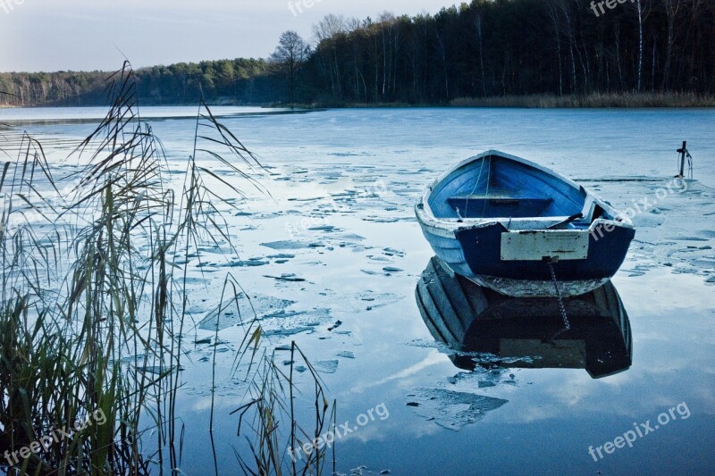 Boat Winter Floe Ice Seasons Of The Year