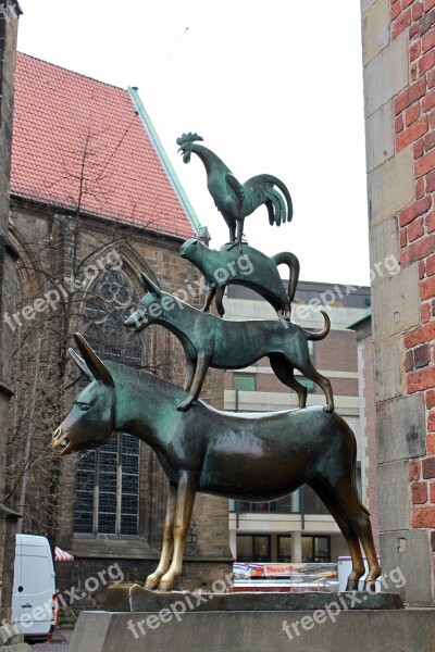 Bremen Town Musicians Sculpture Bremen Figures Fairy Tales