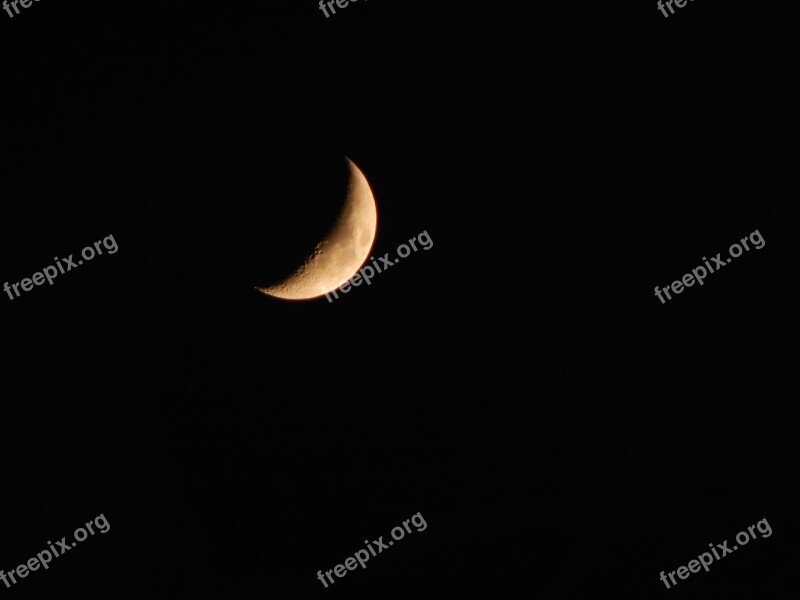 Moon Crescent Moon Night Sky Free Photos