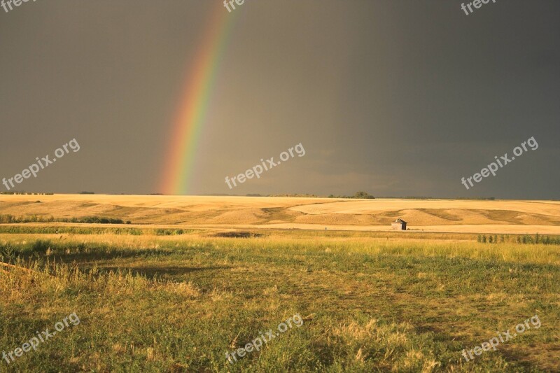 Rainbow Prairie Rain Sky Weather