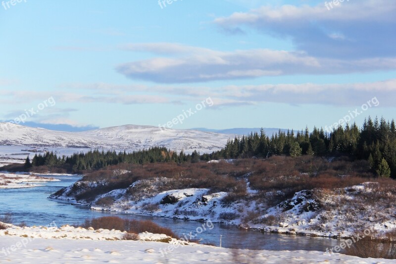 Blue Sky Wilderness Icy Views