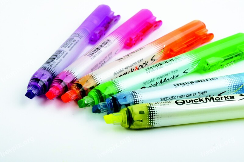 Highlighter Stationery Color The Phrase Fluorescent