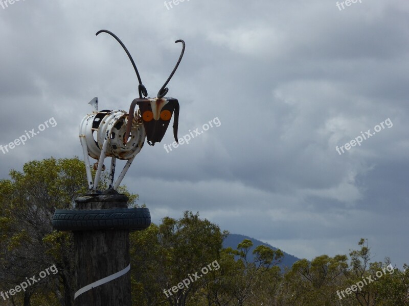 Goat Sculpture Recycle Folk Art Art