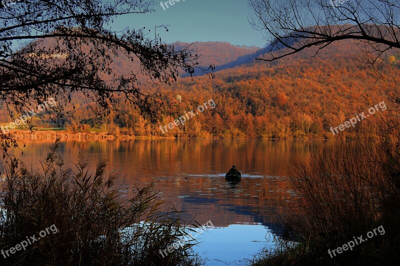 Lake Water Autumn Water Lilies Sky Water