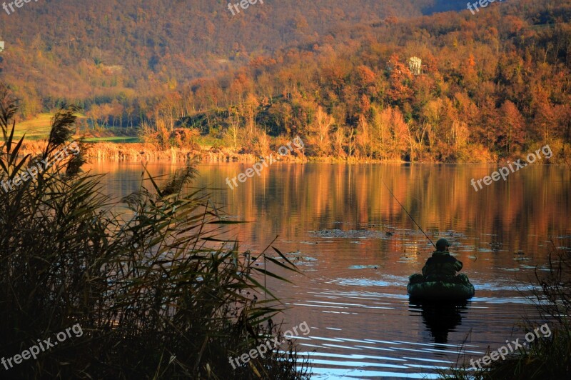 Lake Water Autumn Water Lilies Sky Water