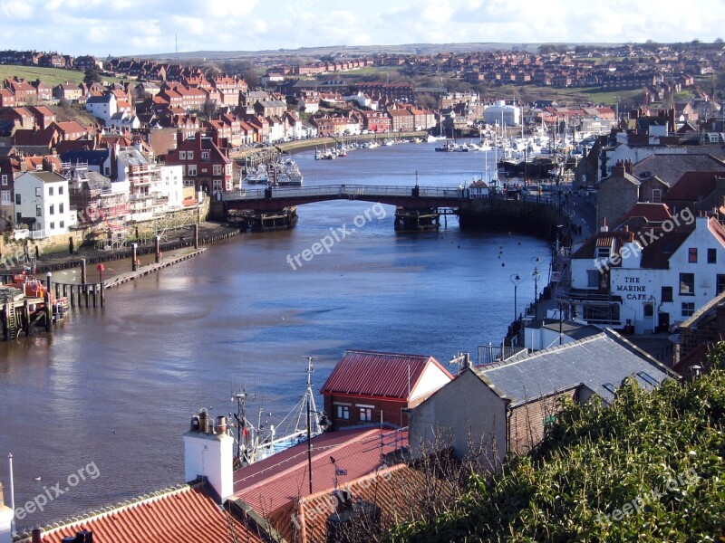 North Yorkshire Whitby Harbour Swing Bridge Free Photos