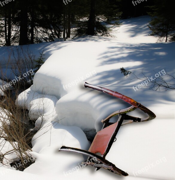 Slide Winter Snow Old Historically