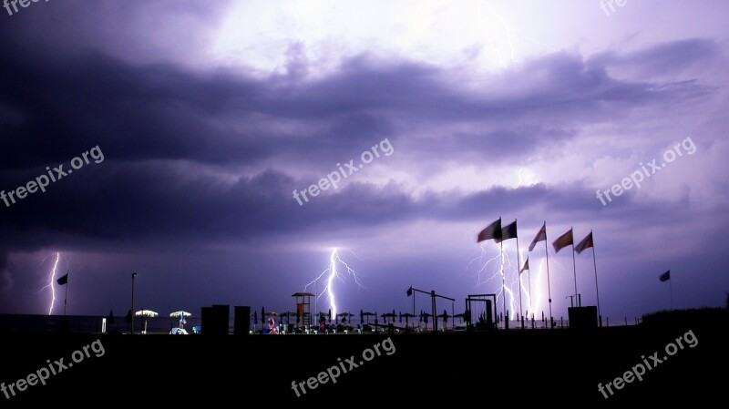 Paestum Thunderstorm Lightning Free Photos