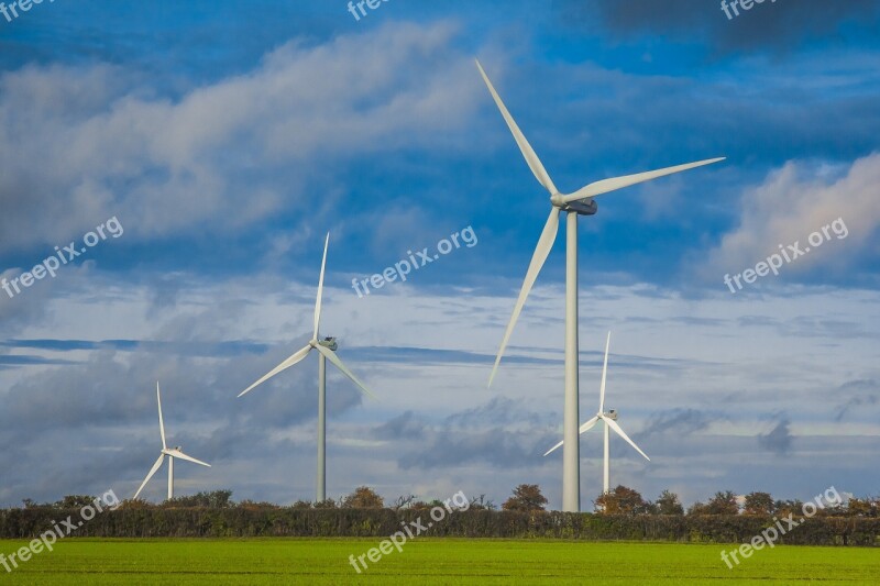 Wind Turbines England Power Free Photos