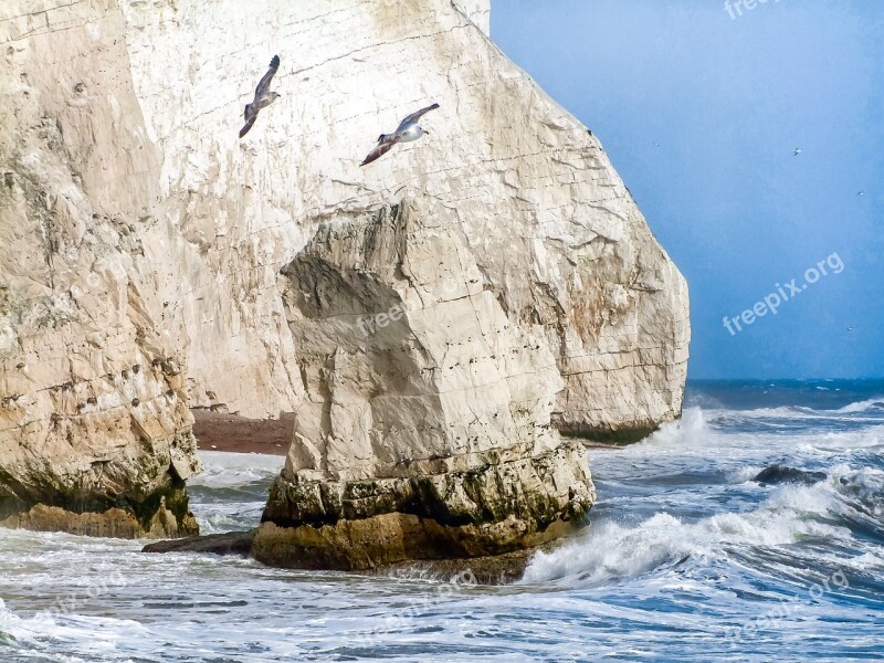 East Sussex Newhaven England Seascape Rocks