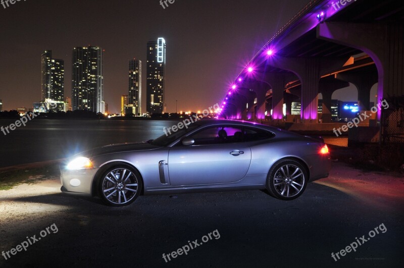 Jaguar Jaguar Xk Miami Skyline Jaguar Car Miami