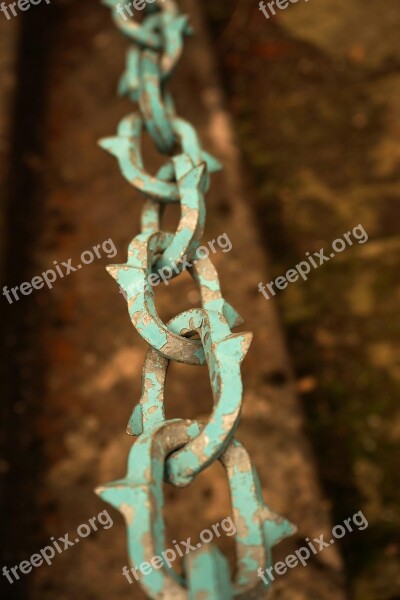 Chain Barrier Green Metal Iron