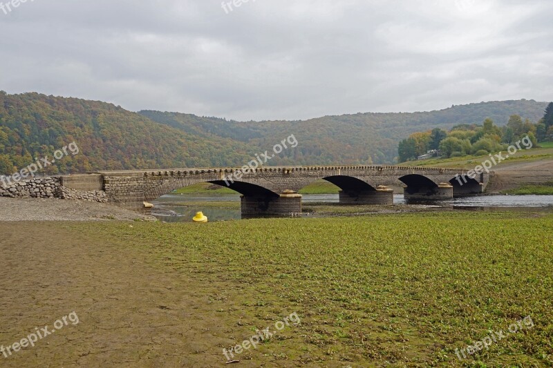 Edersee Low Tide Hayden Bridge Basic Lake