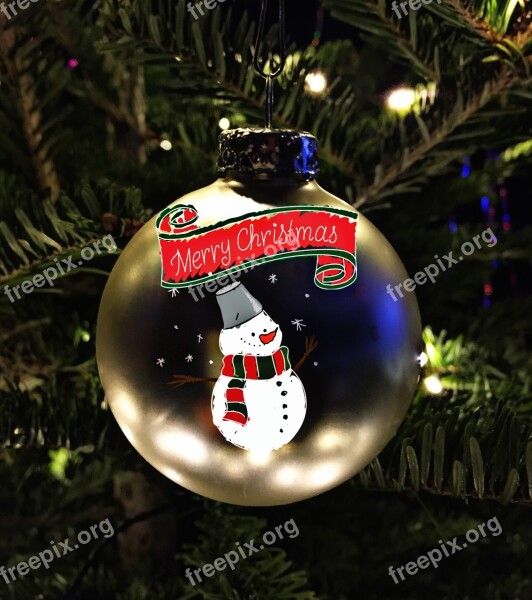 Christmas Bauble Snowman Christmas Ornaments Christmas Weihnachtsbaumschmuck