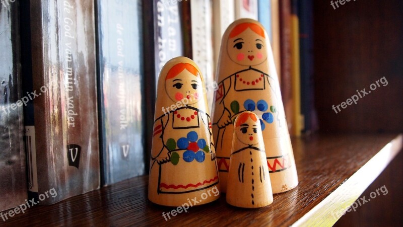 Dolls Babushka Handmade Wood Colorful