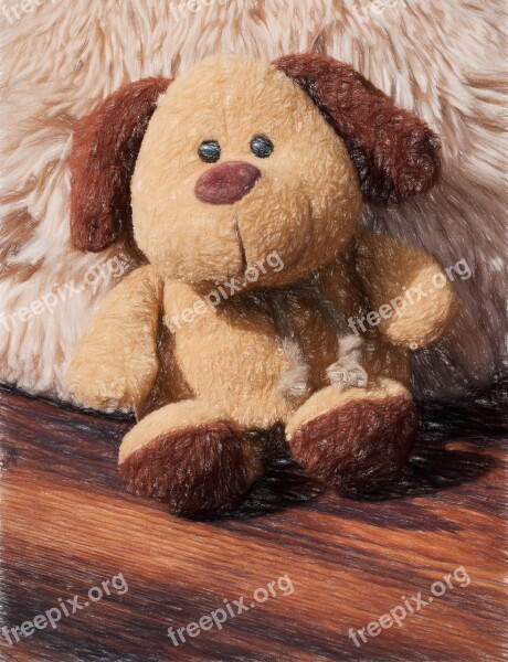 Stuffed Animal Teddy Bear Fabric Dog Brown Small