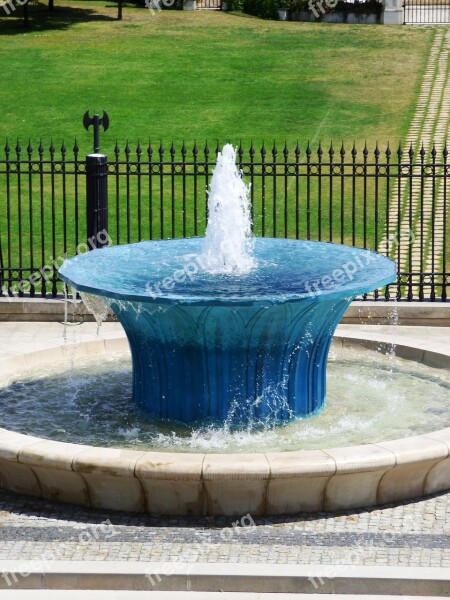 Water Fountain Green Flowing Water Stream Of Water