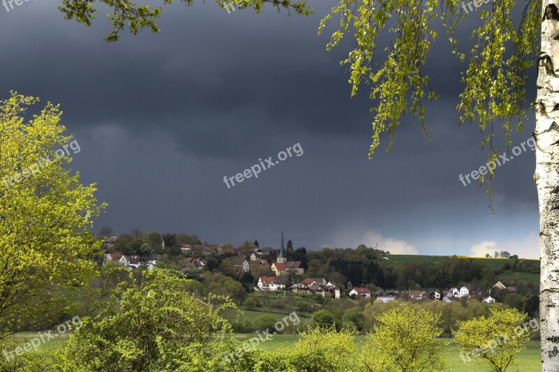 Village Landscape Sky Gewitterstimmung Sunshine