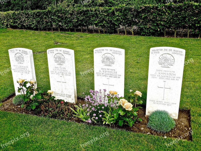 Gravestones Commemoration Military Soldiers Remembrance