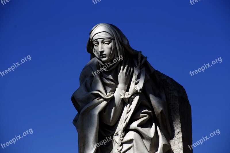 Statue Blue Mother Teresa The Vatican Holy Angel Castle