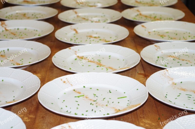 Plates The Preparation Of The Sprinkled With Appetizer Kitchen