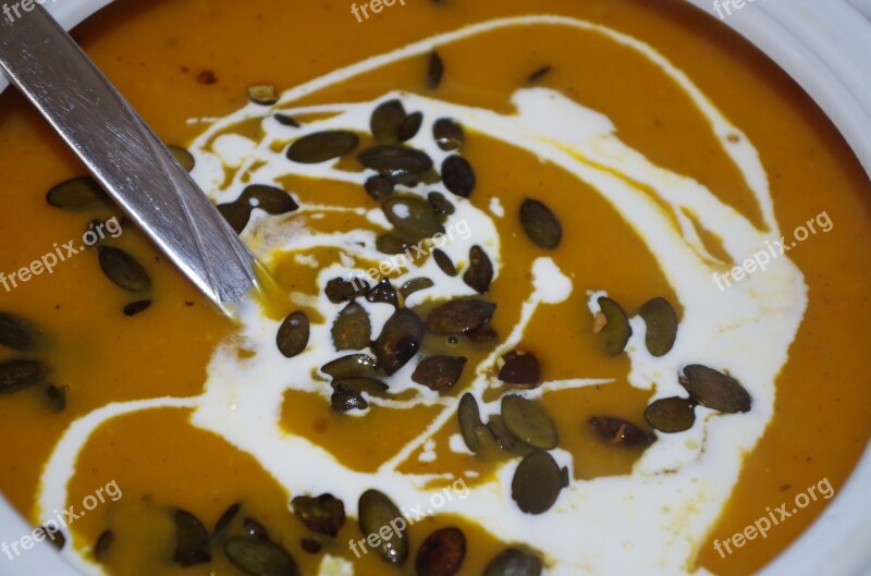 Tekvicová Soup Cream Pumpkin Pumpkin Seeds Free Photos