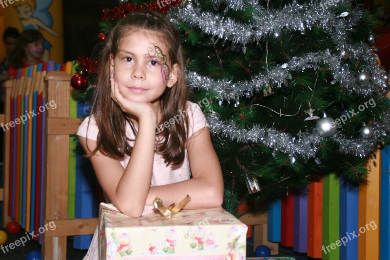 Girl Gift Christmas Tree Holidays Free Photos