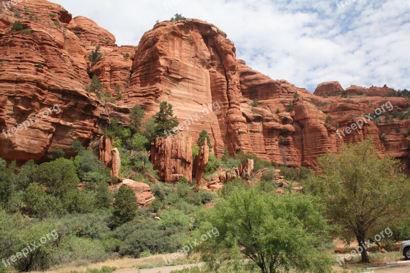 Usa Arizona Sedona Cliff Red Rocks