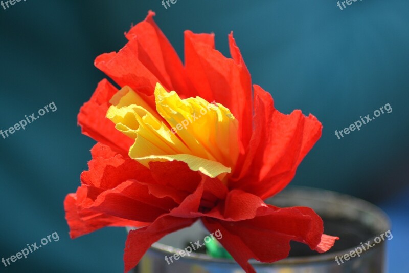 Paper Flower Tinker Flower Red Colorful