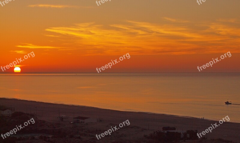 Sunset Algarve Portugal Free Photos