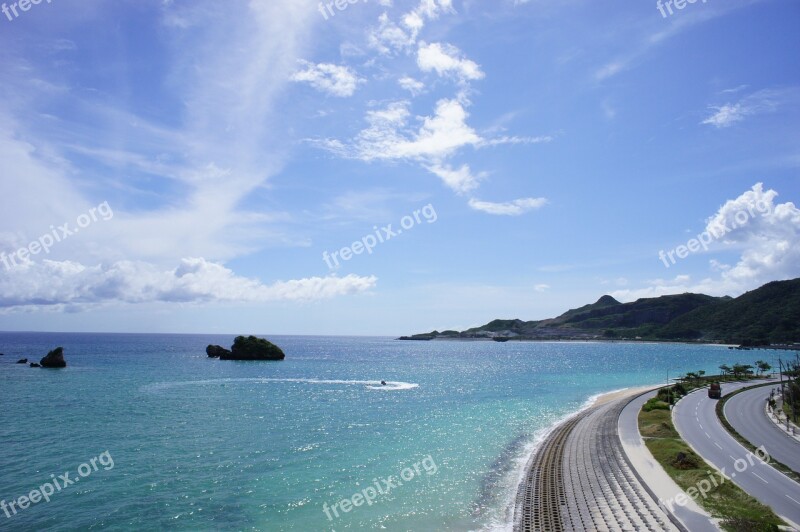 Blue Japan Okinawa Prefecture Sea Summer