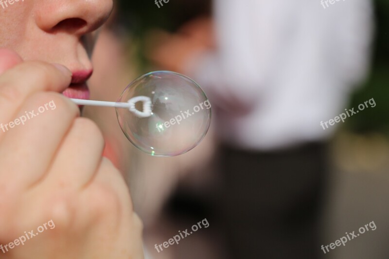 Soap Bubble Breath Bubble Reflection Hand