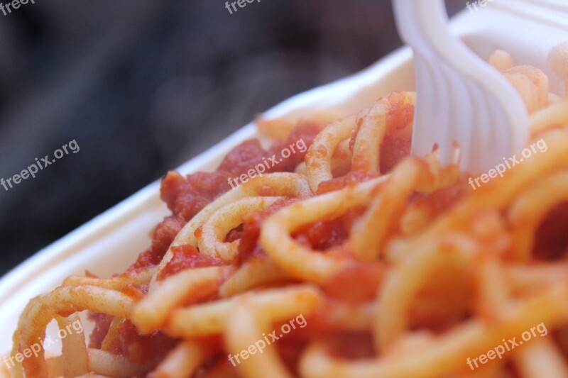 Street Food Pici Amatriciana Spaghetti Pasta