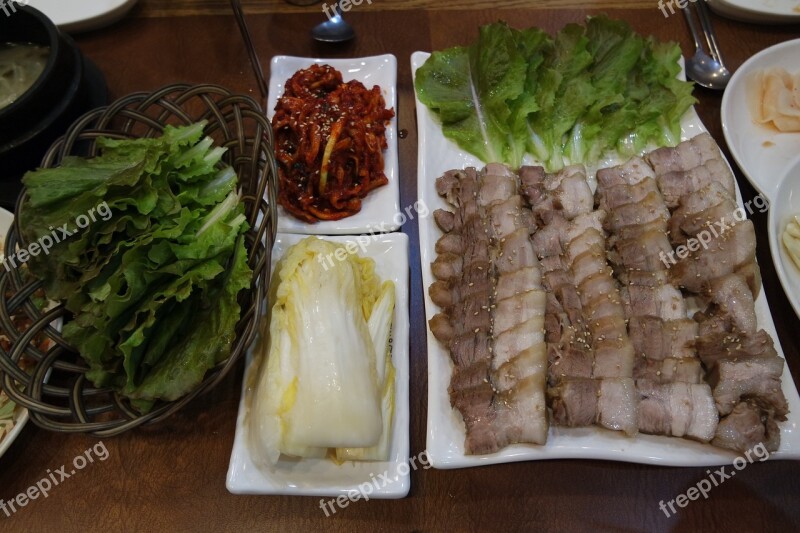 Korean Food Bossam Food Meokbang Traditional Food