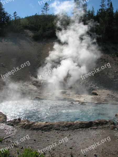 Yellowstone Geyser Geothermal Free Photos