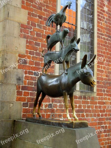 Bremen Bremen Town Musicians Monument Tourism Fairy Tales