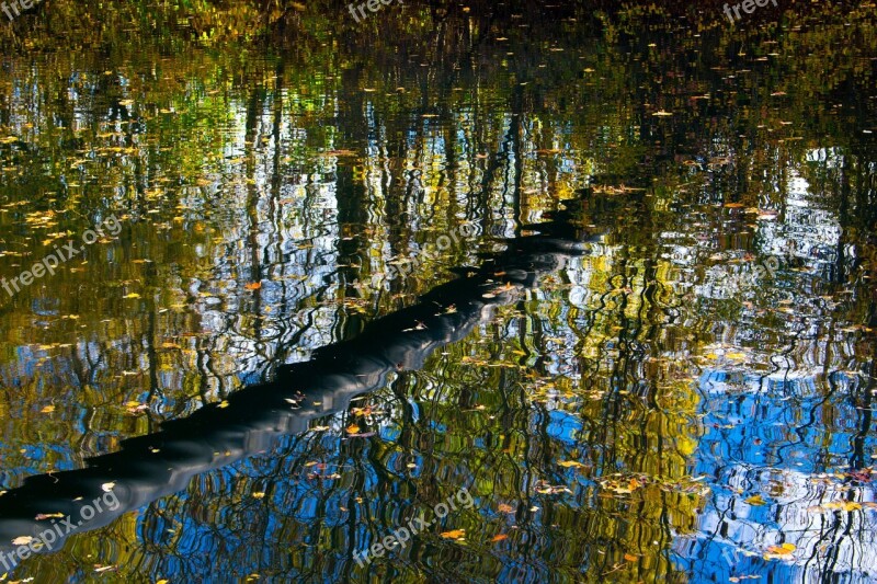 Channel Water Mirroring Autumn River