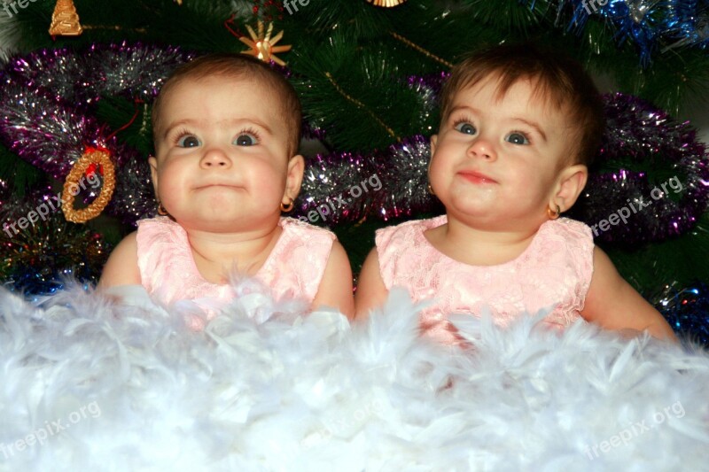 Sisters Twin Snowflakes Christmas Christmas Tree