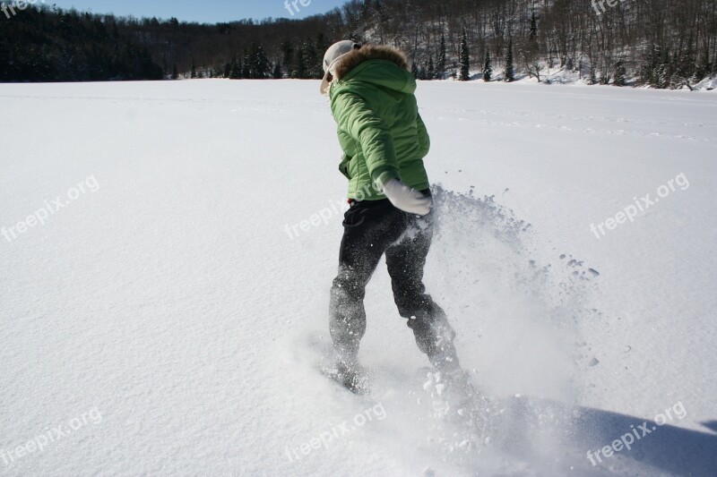 Snowshoe Girl Fun Winter Activity