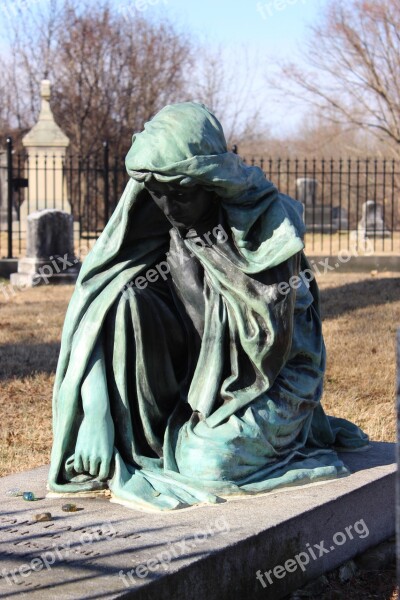 Brass Monument Cemetery Grief Metal