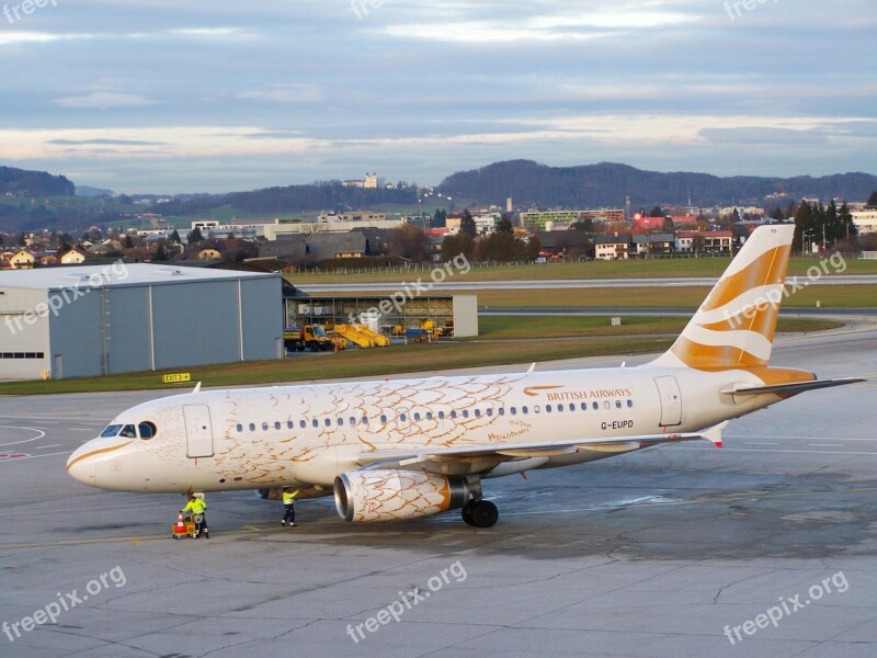 Aircraft Airport Salzburg Air Transport Free Photos