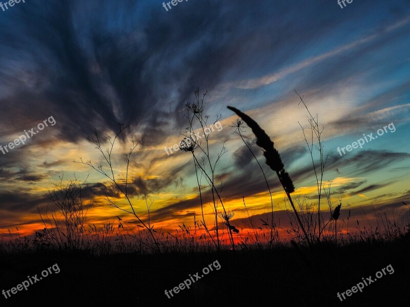 Sunset Sun Set Red Nature