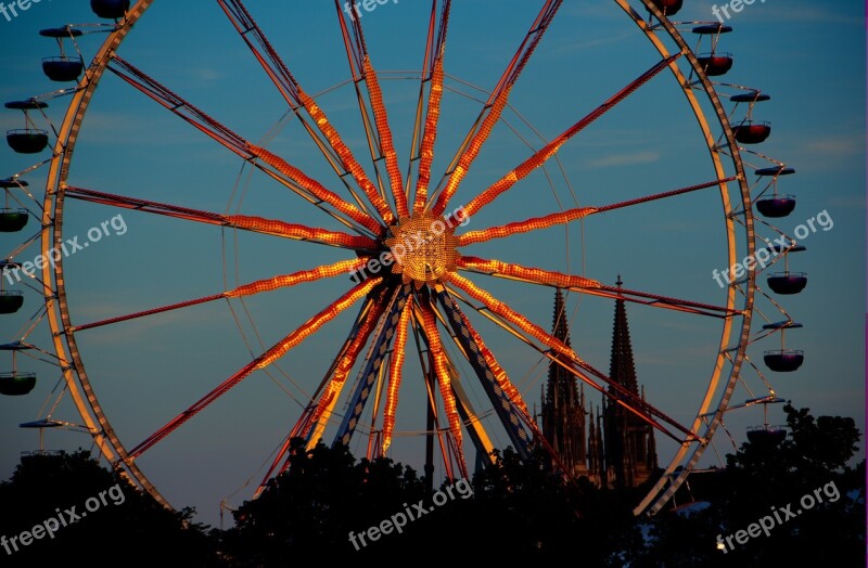 Dult Folk Festival Blue Hour Ride Ferris Wheel