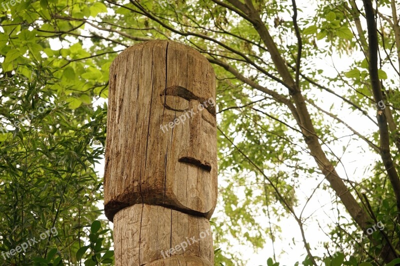 Totem Pole Pile Figure Wood Pile Of Wood