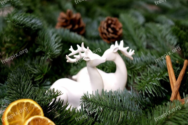 Deer Pair Decoration Figures Advent